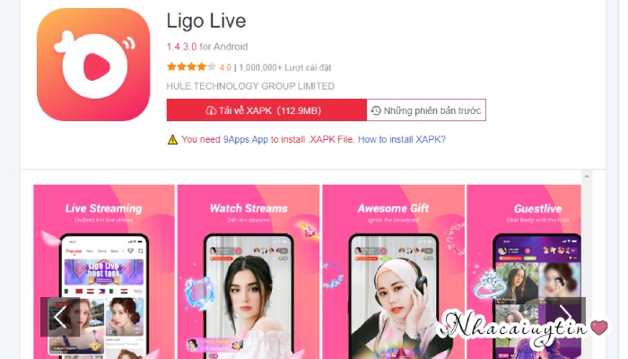 ứng dụng app live stream show