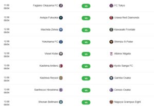Lịch thi đấu j-league 1 nhật bản cập nhật nhanh chóng và chính xác